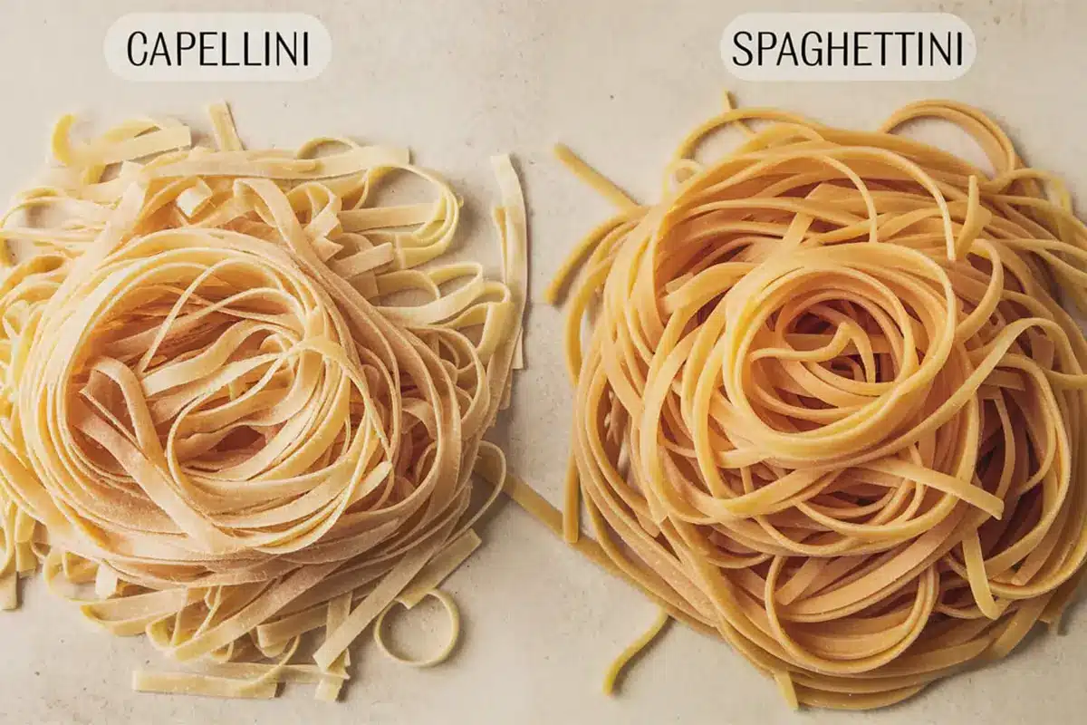 What is the difference between capellini and spaghettini?