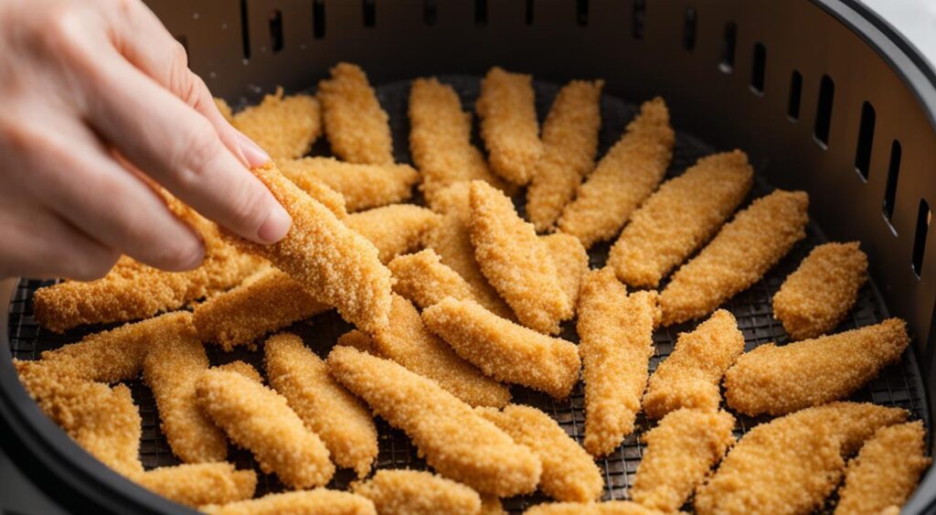 preparing chicken tenders