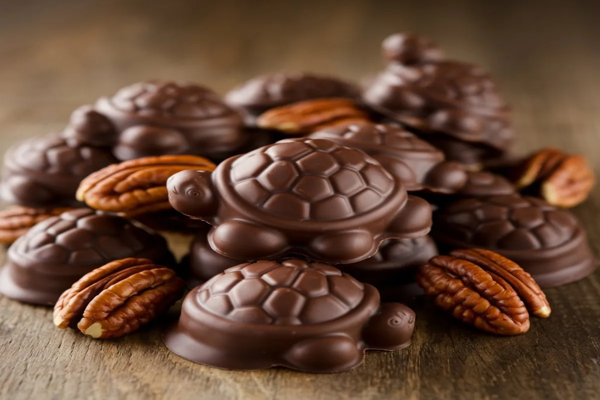 What are chocolate turtles made of