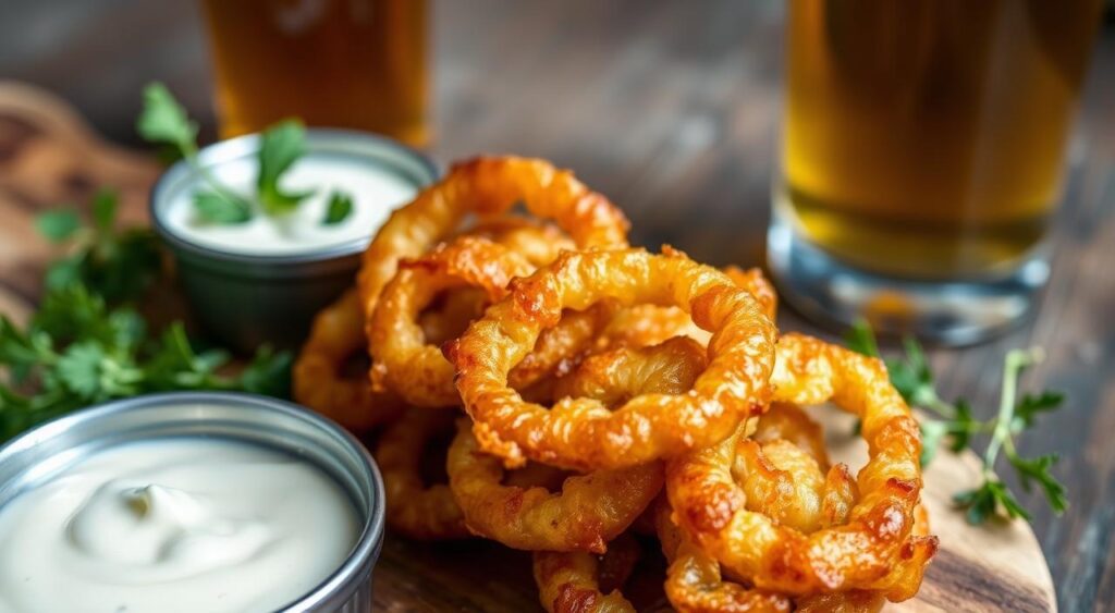 beer-battered onions