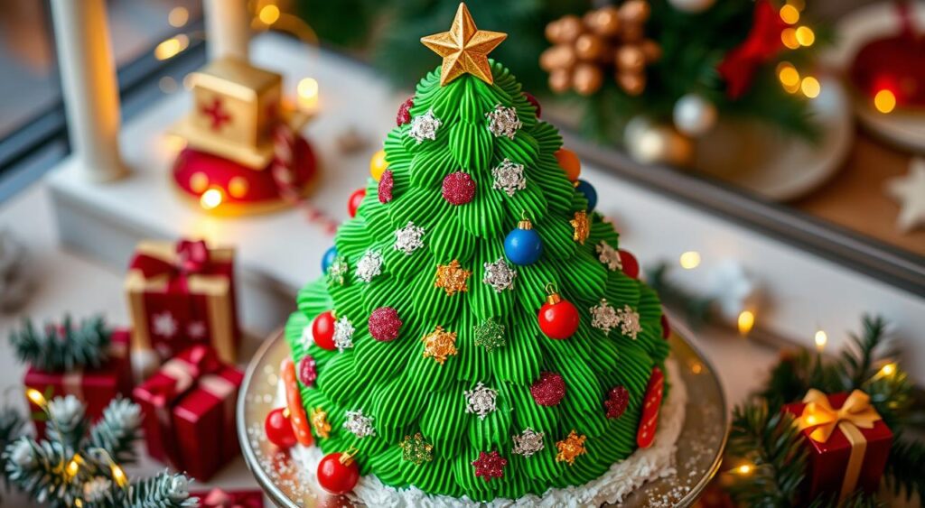 christmas tree cake decorating