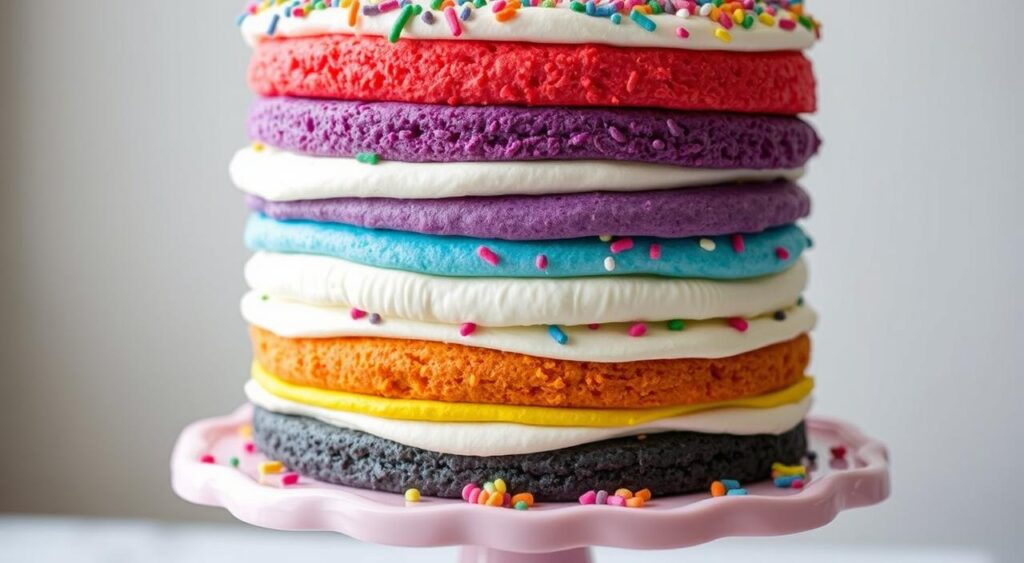 rainbow cake layers